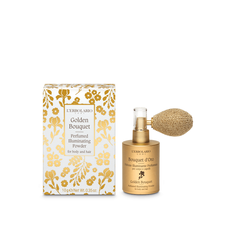 Bouquet de Oro Polvo Iluminante Perfumado Cuerpo y Cabello, Ed. Limintada, 10g
