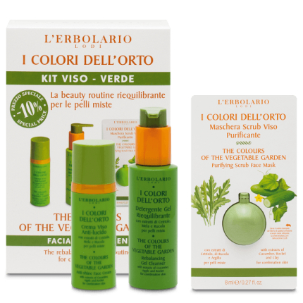 Colores del Huerto Verde Kit: Leche Detergente + Crema Cara + Mascarilla.