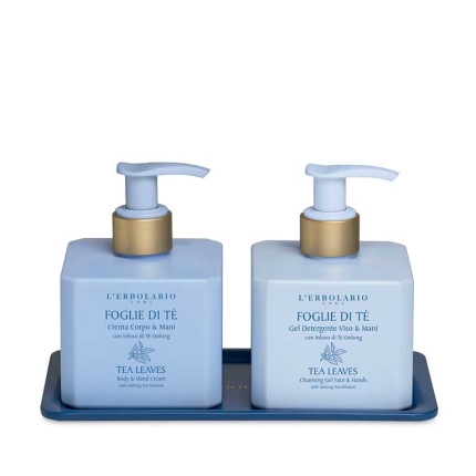 Hojas de Té Duo: Gel detergente Cara y Manos 250 ml y Crema Cuerpo y Manos 250 ml