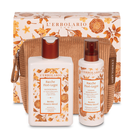Bayas Flores Leños Beauty pochette Madera de Cedro Gel de baño 250 ml y Desodorante 100 ml