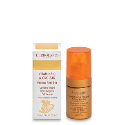 Vitamina C y Oro Contorno de Ojos, 15 ml